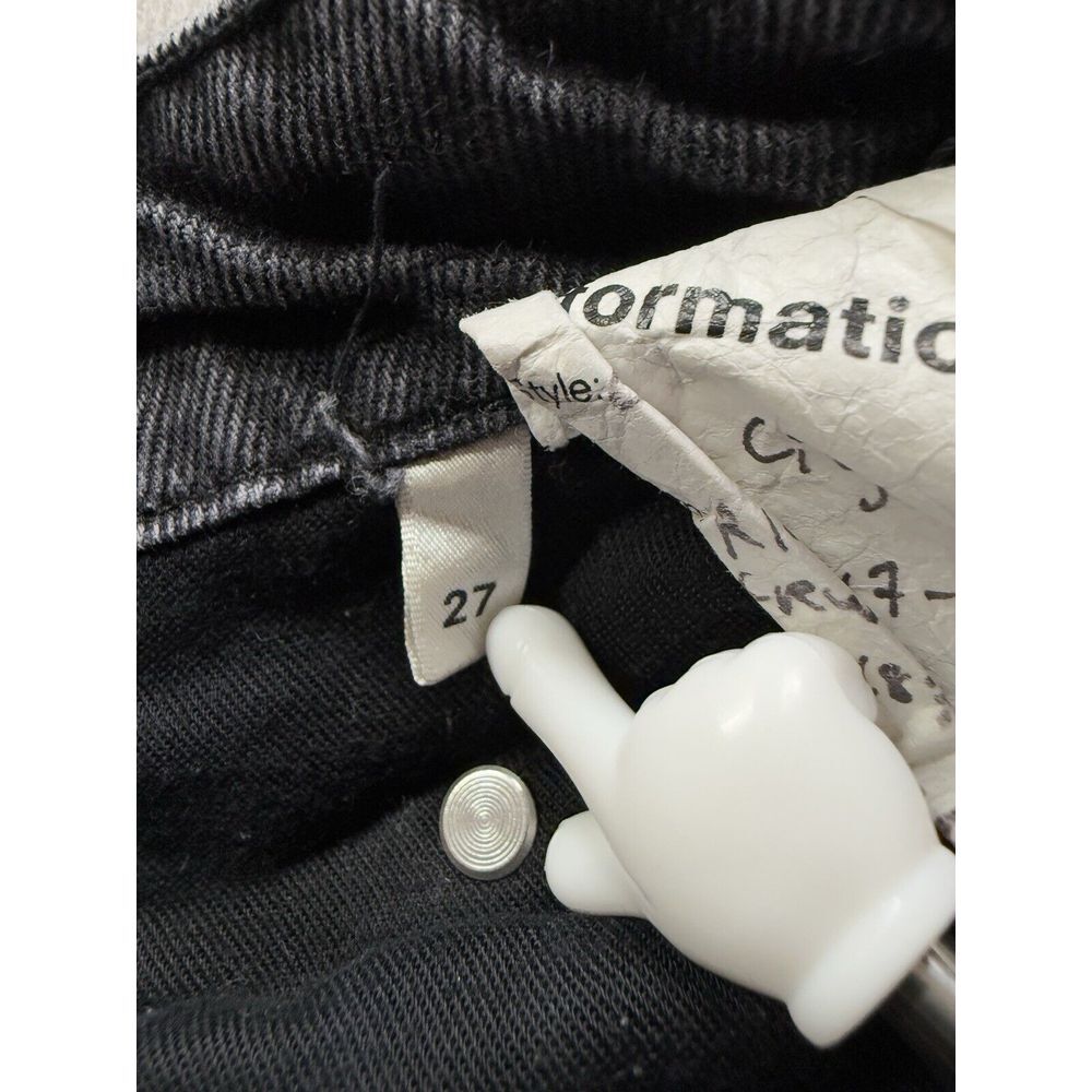 Reformation Crop Cigarette Euphrates Raw Hem Frayed Charcoal‎ Black - Picture 8 of 16